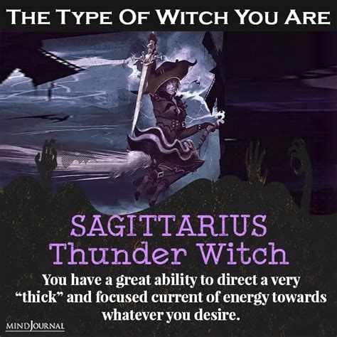 Thunder witch symbolism in the astrological sign of sagittarius